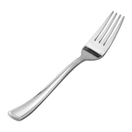 Goodluck 50 Pack Silver Plastic Forks, Heavy Duty Forks Disposable, Silver Plastic Cutlery Perfect for Weddings, Parties, Dinners (50PC)