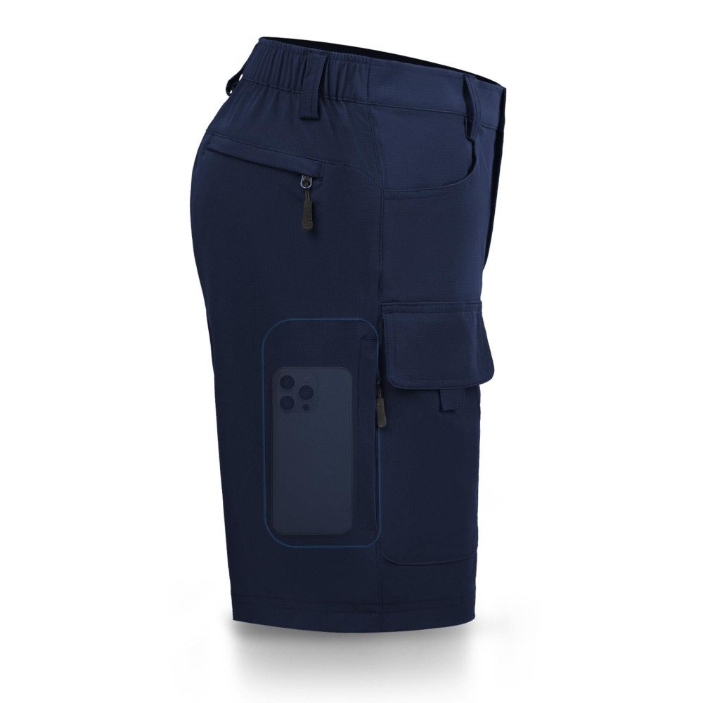 Hiauspor Men\'s Hiking Cargo Shorts Big and Tall 10 Quick Dry Lightweight Waterproof for Golf Tactical Fishing Casual (Navy, 50)