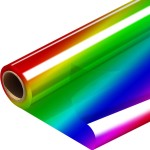 PerkHomy Colored Cellophane Wrap Roll 16 x 100\' 3 Mil Thick Cellophane For Gift Basket Treats Goodie Wrapping Craft Flower Bouquet Plastic (Rainbow, 100ft (16in Width))
