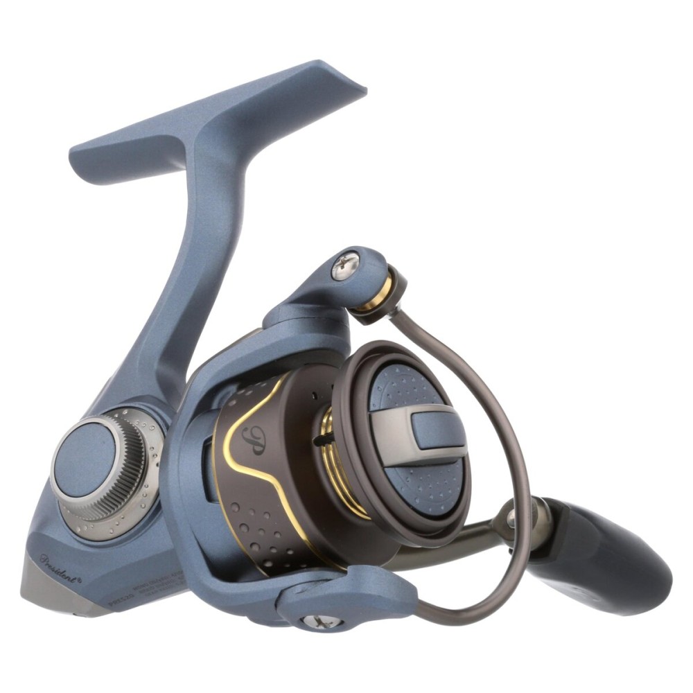 Pflueger President Spinning Fishing Reel, Size 25, 10 Stainless Steel Ball Bearing System, Sealed Oil Felt Front Drag, Lightweight Graphite Construction