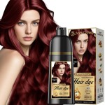 Joyful Young Hair Dye Shampoo 3-in-1 Vegan Color for Gray Hair - Ammonia-Free for Men & Women - Beard & Hair Coloring - Instant Gray Coverage Champ Para Canas Mujer & Hombre (BURGUNDY WINE RED)