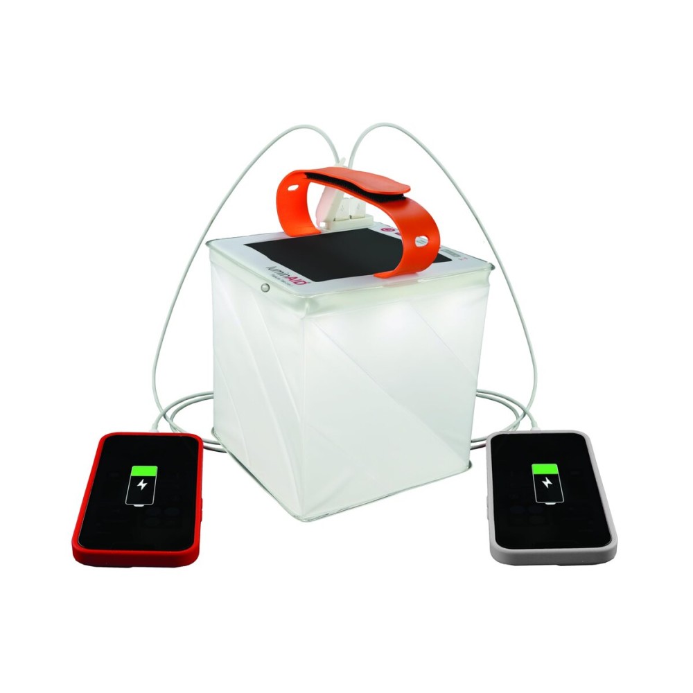 LuminAID Survivor Solar Lantern with Dual Phone Charger - Inflatable LED Lamp for Camping, Hiking and Travel - Emergency Light for Power Outages, Hurricane, Survival Kits