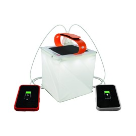 LuminAID Survivor Solar Lantern with Dual Phone Charger - Inflatable LED Lamp for Camping, Hiking and Travel - Emergency Light for Power Outages, Hurricane, Survival Kits