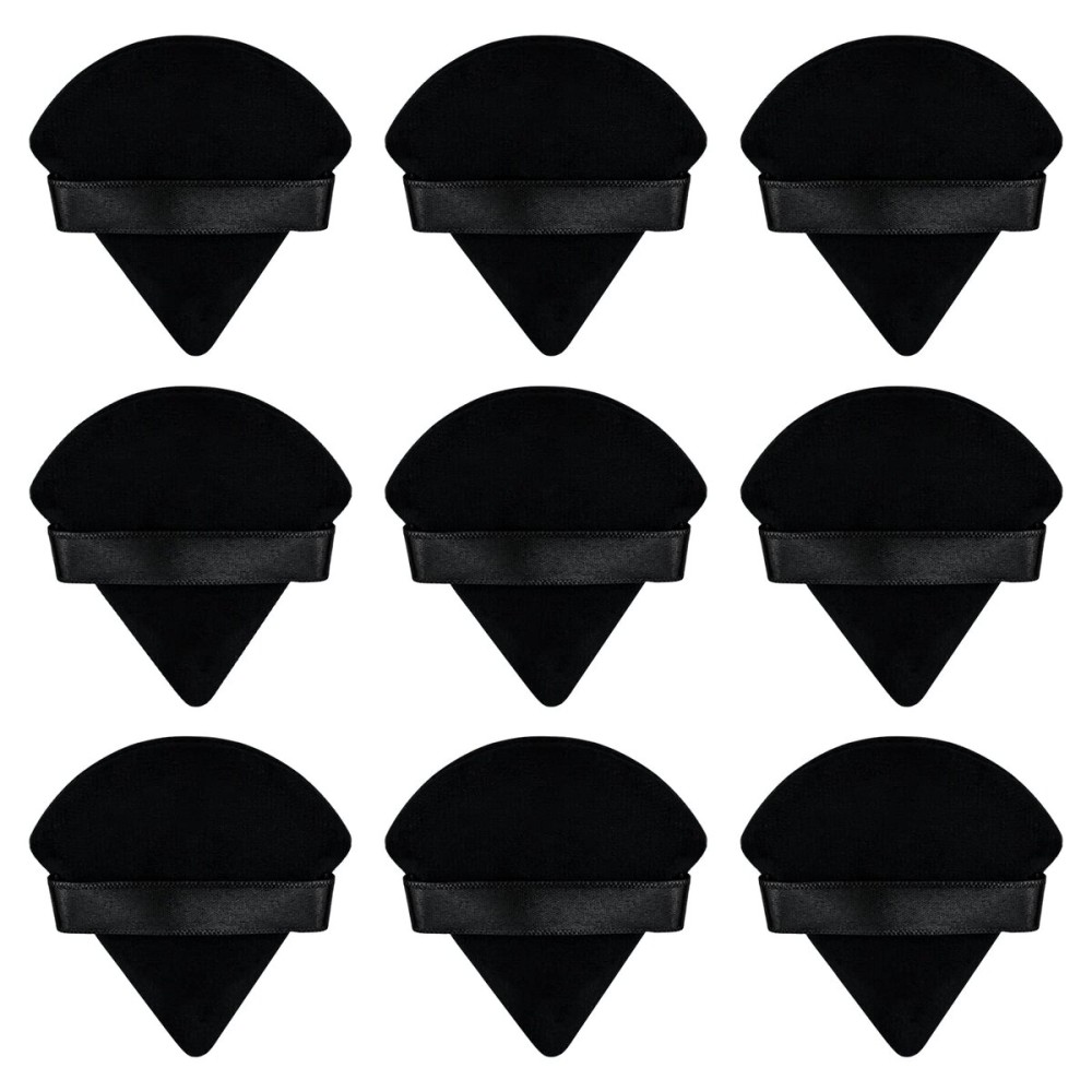 Flytianmy 9Pcs Powder Puffs, 2.16 Inch Round Face Makeup Puff for Body Loose Powder Beauty Makeup Tool Black