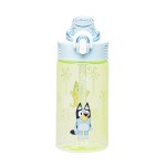 Zak Designs Bluey Sage Kids Water Bottle For School or Travel, 16oz Durable Plastic Water Bottle With Straw, Handle, and Leak-Proof, Pop-Up Spout Cover (Bluey & Bingo)