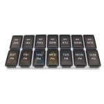 7 Day Weekly Pill AM PM Organizer, ShysTech Large Pill Case Pill Box for Pills/Vitamin/Supplements/Medication (Separable, Small Black)