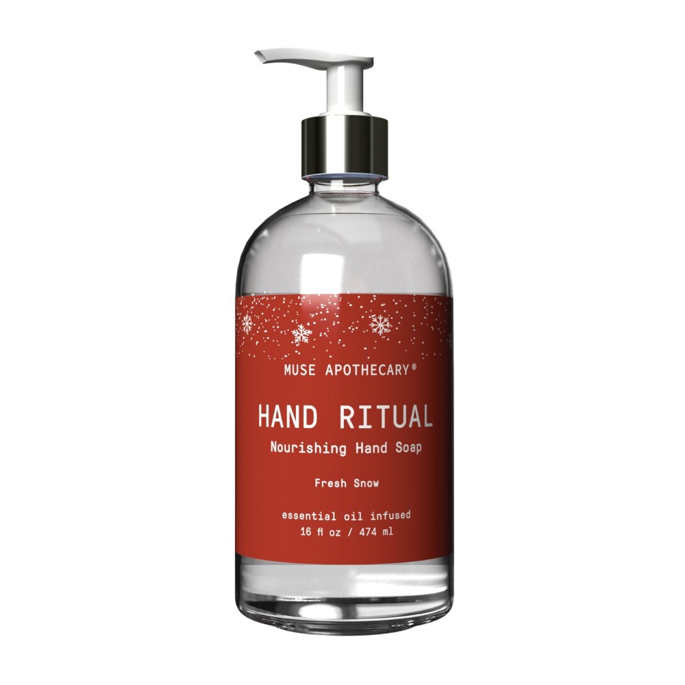 Muse Apothecary Hand Ritual - Aromatic and Nourishing Hand Soap, Infused with Natural Aromatherapy Essential Oils - 16 oz, Fresh Snow