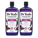 Dr Teal\'s Foaming Bath with Pure Epsom Salt, Black Elderberry with Vitamin D, 34 fl oz (Pack of 2)
