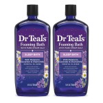 Dr Teal\'s Foaming Bath with Pure Epsom Salt, Sleep Blend with Melatonin, Lavender & Chamomile Essential Oils, 34 fl oz (Pack of 2)