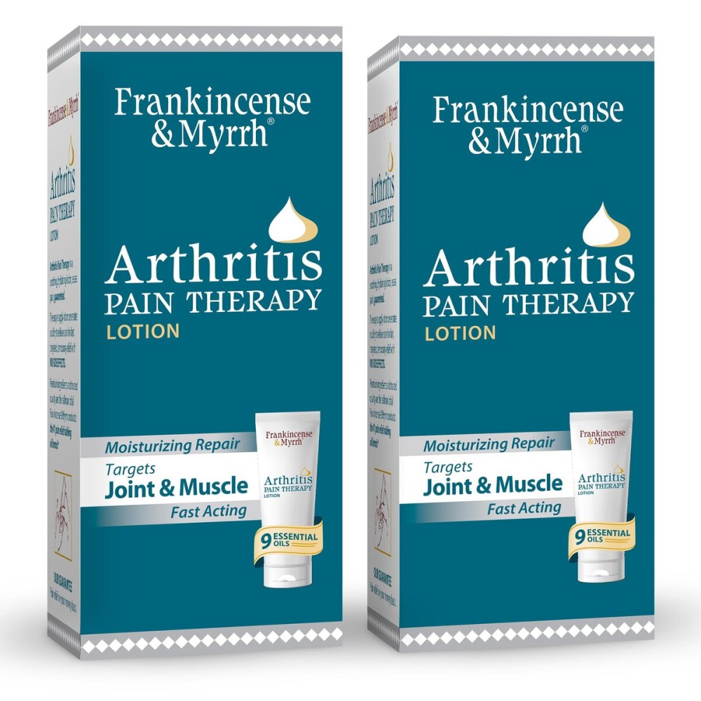 Frankincense and Myrrh Arthritis Pain Reliever Therapy Lotion - Topical Arthritis Pain Relief Cream and Hydrating Skin Repair, Body Relief for Sciatica, Knee, Back, Joints, Neck, Hands, 3 Oz - 2 Pack