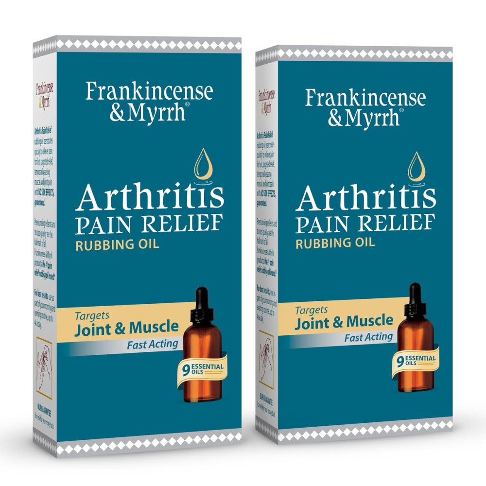 Frankincense and Myrrh Arthritis Pain Relief Rubbing Oil - Arthritis Pain Reliever with Frankincense Essential Oil for Sciatica, Lower Back, Neck, Hands, Knees, Joints and Shoulders, 2 fl.oz. - 2 Pack