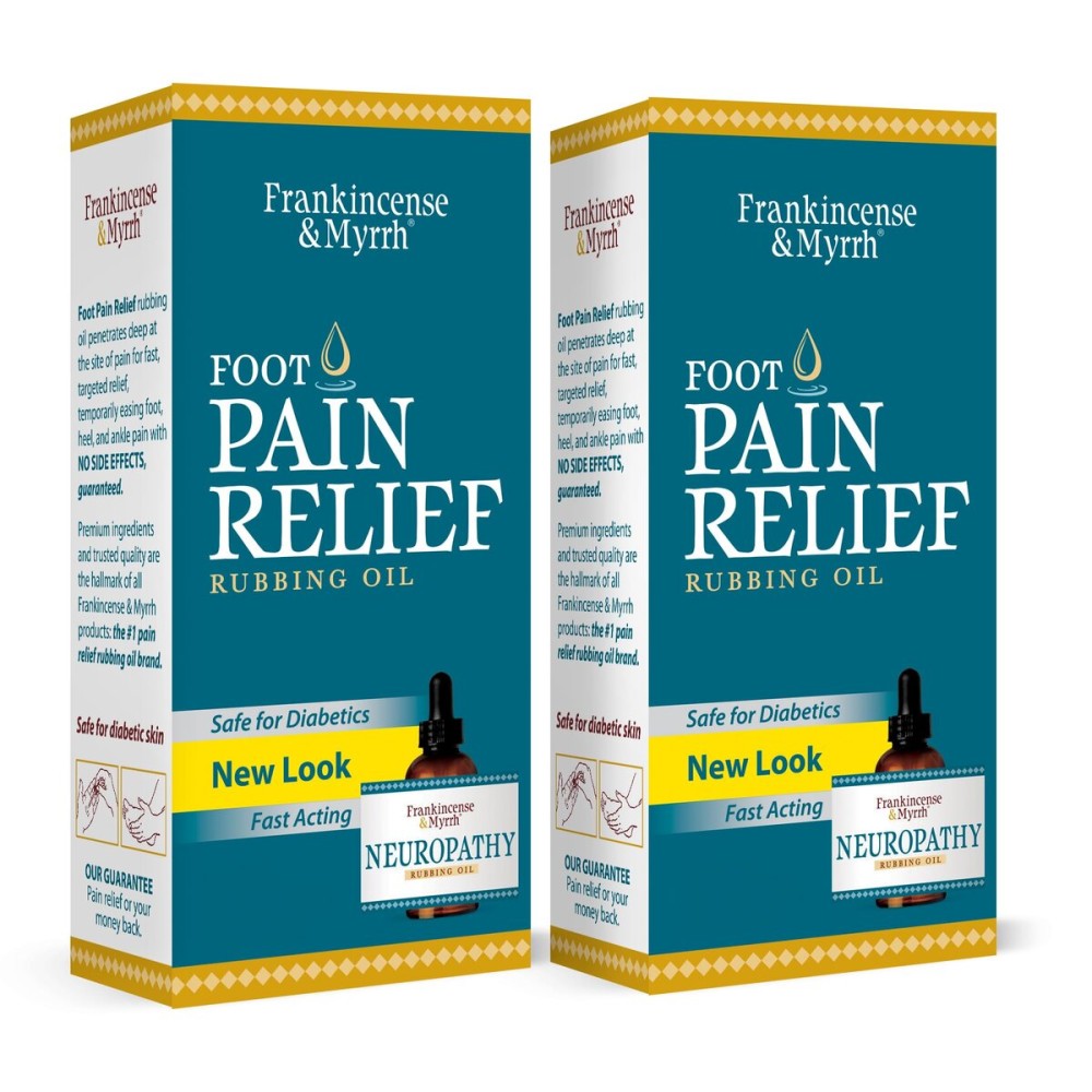 Frankincense and Myrrh Foot Pain Relief Rubbing Oil, Neuropathy Pain Relief for feet, Frankincense Essential Oil, Diabetic Lotion & Cream, Nerve, Neuropathy, Maximum Strength - 2 Pack