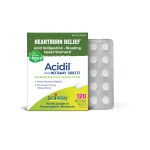 Boiron Acidil Tablets for Relief of Acid Reflux, Heartburn, Indigestion, and Upset Stomach - 120 Count