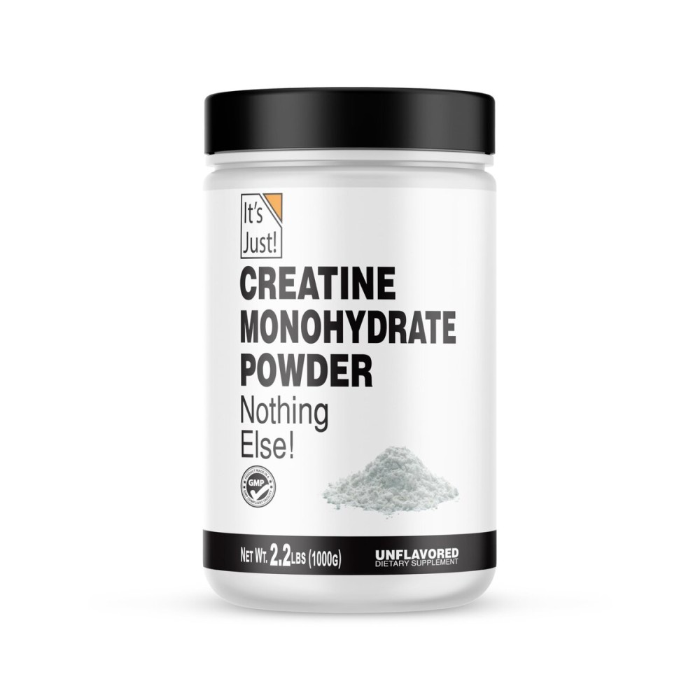 It\'s Just! - Creatine Monohydrate Powder, Pure Creatine Powder, Made in USA, 3rd Party Lab Tested, 5g Per Serving, Scoop Included, No Fillers, No Added Flavor (Unflavored, 1000g / 200 Servings)