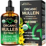 Mullein Drops for Lungs - USDA Organic Liquid - Mullein Leaf Extract Supplement - Made in USA - Lung & Bronchial Cleanse for Smokers - Respiratory Health Support - As Tincture, Tea, Pills - 4 fl oz