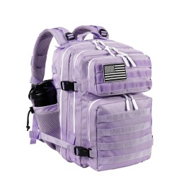 LHI Tactical Military Backpack for Men and Women 25L Army Assault Pack Bag Large Rucksack with Molle System-light purple