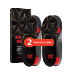 2 Pairs of Work Pro Comfort Insoles - Foot Pain Relief - Cushioning and Shock Absorption - Work Boot Insoles for Men Women - Non-Slip Anti Fatigue Inserts (M, 2-Pairs-Black)