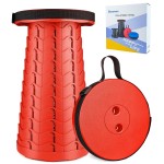 Boreeman Upgraded Folding Stool Lightweight Yet More Sturdy with Load Capacity 400lbs Portable Collapsible Stool for Camping Fishing Hiking BBQ (All Red)