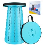 Boreeman Upgraded Folding Stool Lightweight Yet More Sturdy with Load Capacity 400lbs Portable Collapsible Stool for Camping Fishing Hiking BBQ (Light Blue)