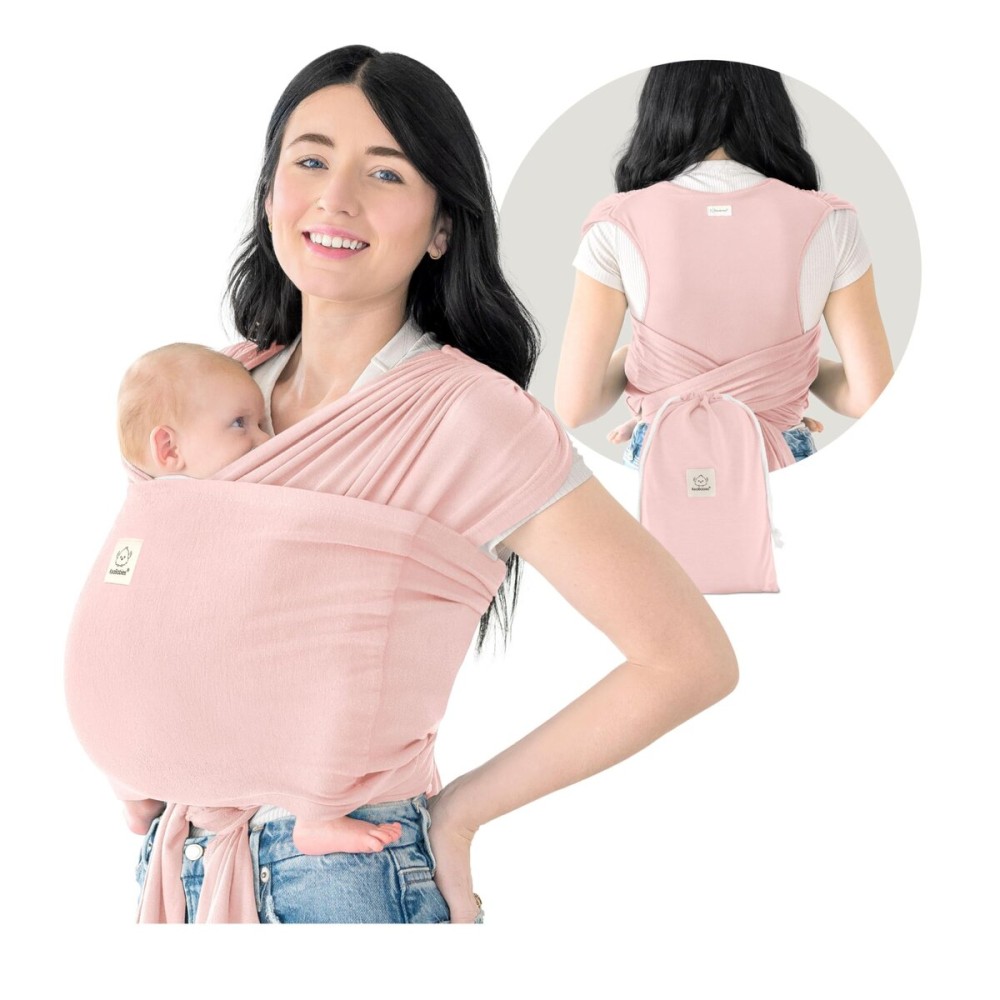KeaBabies Baby Wrap Carrier Ring Sling - Easy to Wear, Adjustable D-Lite Baby Carrier Newborn to Toddler, Infant Carrying Shirt, Hands Free Bonding, Breathable Fabric Wearing Wrap (Dusty Pink)