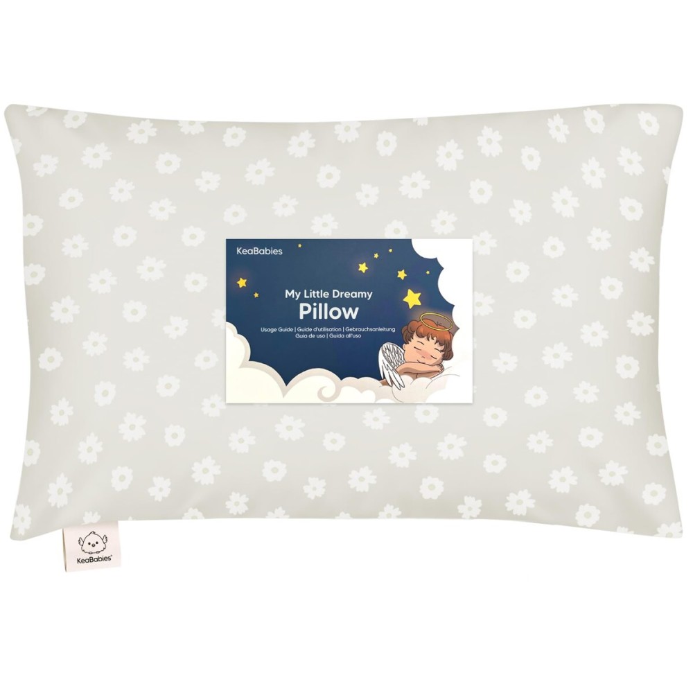 Toddler Pillow with Pillowcase - 13x18 My Little Dreamy Kids Travel Bed Pillows for Sleeping, Organic Cotton Small Pillowcase, Soft & Breathable, Machine Washable, Toddlers 2-5 years old (Meadow)