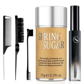 SPRINGSUGAR 5 Pcs Hair Wax Stick for Flyaways Edge Control Slick - Styling Tools Includes , Finishing , Comb, Gel for Fly Away for Women