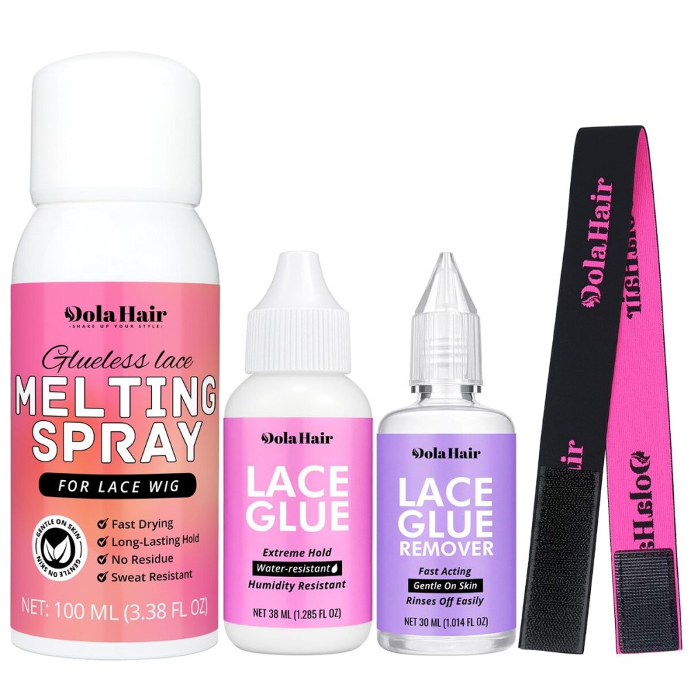 Dolahair Wig Glue Spray for Front Lace Wig Lace Melting Spray for Wigs Melting Spray Lace Bond Spray Lace Glue Kit Wig Install Kit