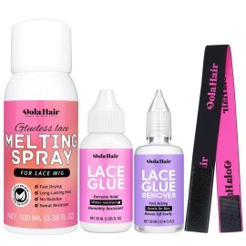 Dolahair Wig Glue Spray for Front Lace Wig Lace Melting Spray for Wigs Melting Spray Lace Bond Spray Lace Glue Kit Wig Install Kit