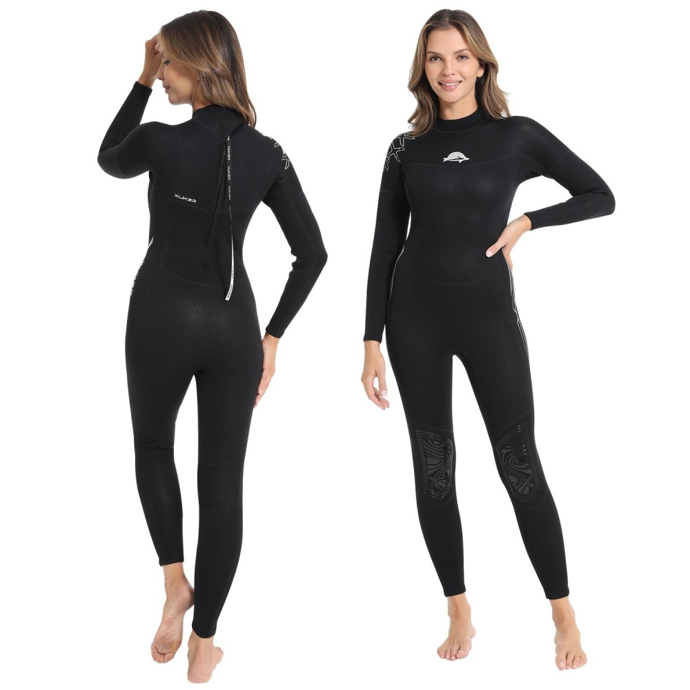XUKER Wetsuit Women, 2mm Neoprene Long Sleeve Full Body Back Zip Wet Suit in Cold Water for Diving Surfing Snorkeling Kayaking Swimming Scuba Water Sports