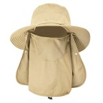 Sun Hats for Men Women Fishing Hat UPF 50+ Breathable Wide Brim Summer UV Protection Hat with Face Cover & Neck Flap