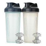 Mr. Pen- Shaker Bottles for Protein Mixes, 28 oz, 2 Pack, Clear, Protein Shaker Bottle with Wire Whisk Ball, Blender Bottle