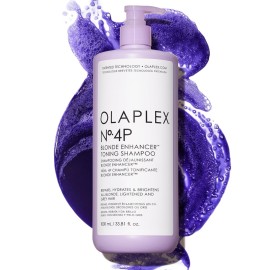 Olaplex N. 4P Blonde Enhancer Purple Toning Shampoo: Neutralizes Brassiness & Strengthen | Repairs Damages & Hydrates Hair| For Coily, Curly, Straight, and Wavy, 1000 mL / 33.8 Fl. Oz.
