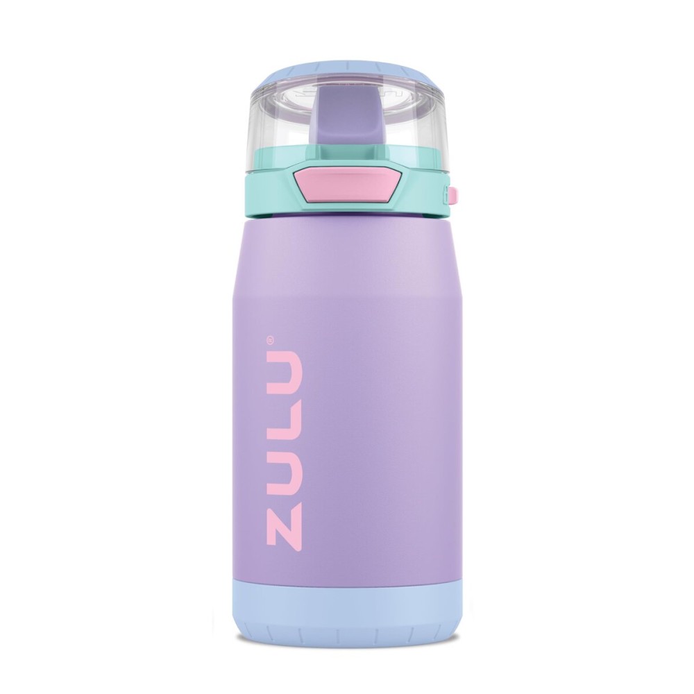 ZULU Kids Flex 12oz Stainless Steel Insulated Water Bottle, Toddler Cup with Silicone Spout, Leak-Proof Locking Flip Lid and Carry Loop for School Backpack, Lunchbox, and Outdoor Sports, Sugar Fairy