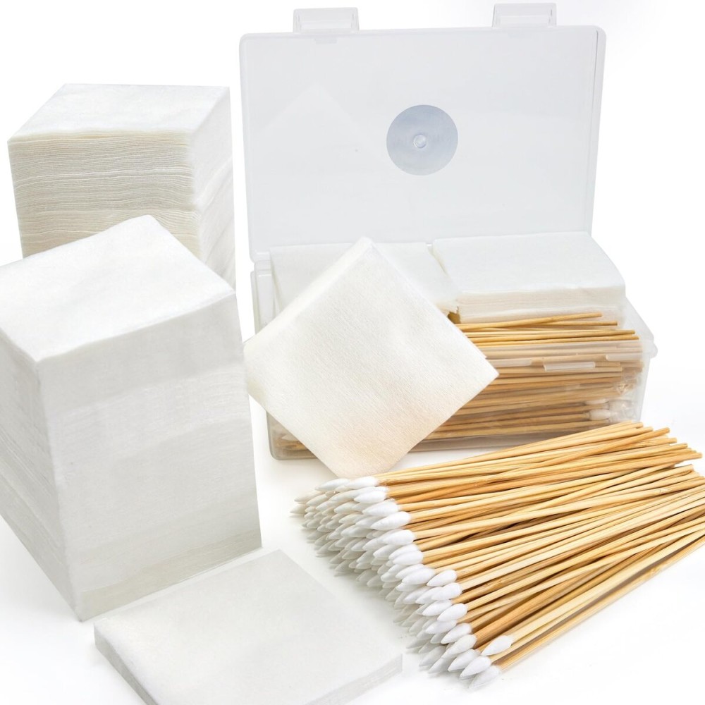 PINGMIC Gun Cleaning Supplies - 3\'\' Patches 200PCS, Swabs 300PCS, 6 Cotton Swabs, Lint Free Gun Cleaning Cloth