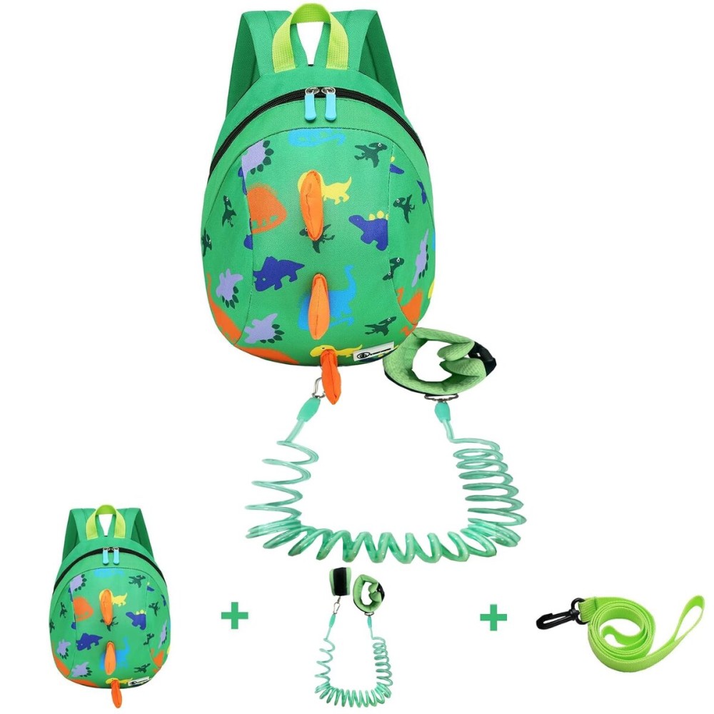DB Toddler Mini Dinosaur Backpack with Child Leash, Anti Lost Wrist Link for Kids, Safety Harness Back Pack for Baby Boy Girl