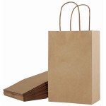 SUNCOLOR 24-Pack Brown Gift Bags with Handles, 8Kraft Paper Bags for Goodies, Rustic Weddings, Business Events, DIY Crafts, Party Favors & Shopping