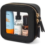 LETGO Clear Makeup Bags Small, Small Makeup Bag for Purse,Mini Clear Makeup Pouch Purse Organizer Fit Carry-on Travel Essentials,Cute Cosmetic Bags Car Accessories for Women (Mini-Black)