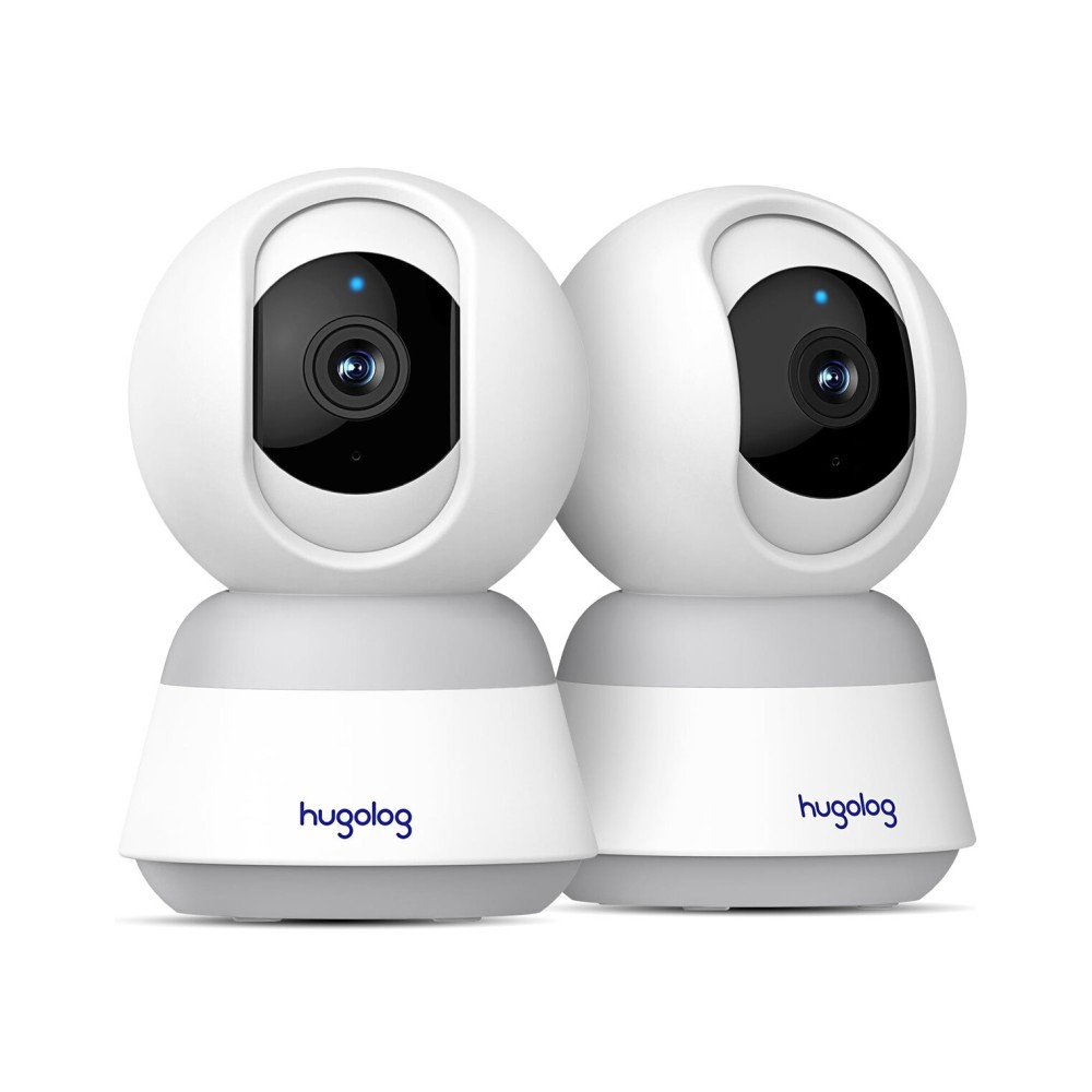 Hugolog 4K 8MP Indoor Pan/Tilt Security Camera with Auto-Focus(2pcs),Ideal for Baby Monitor/Pet Camera/Home Security,Starlight Color Night Vision,Human/Pet AI,Noise Reduction,US Cloud,Works with Alexa