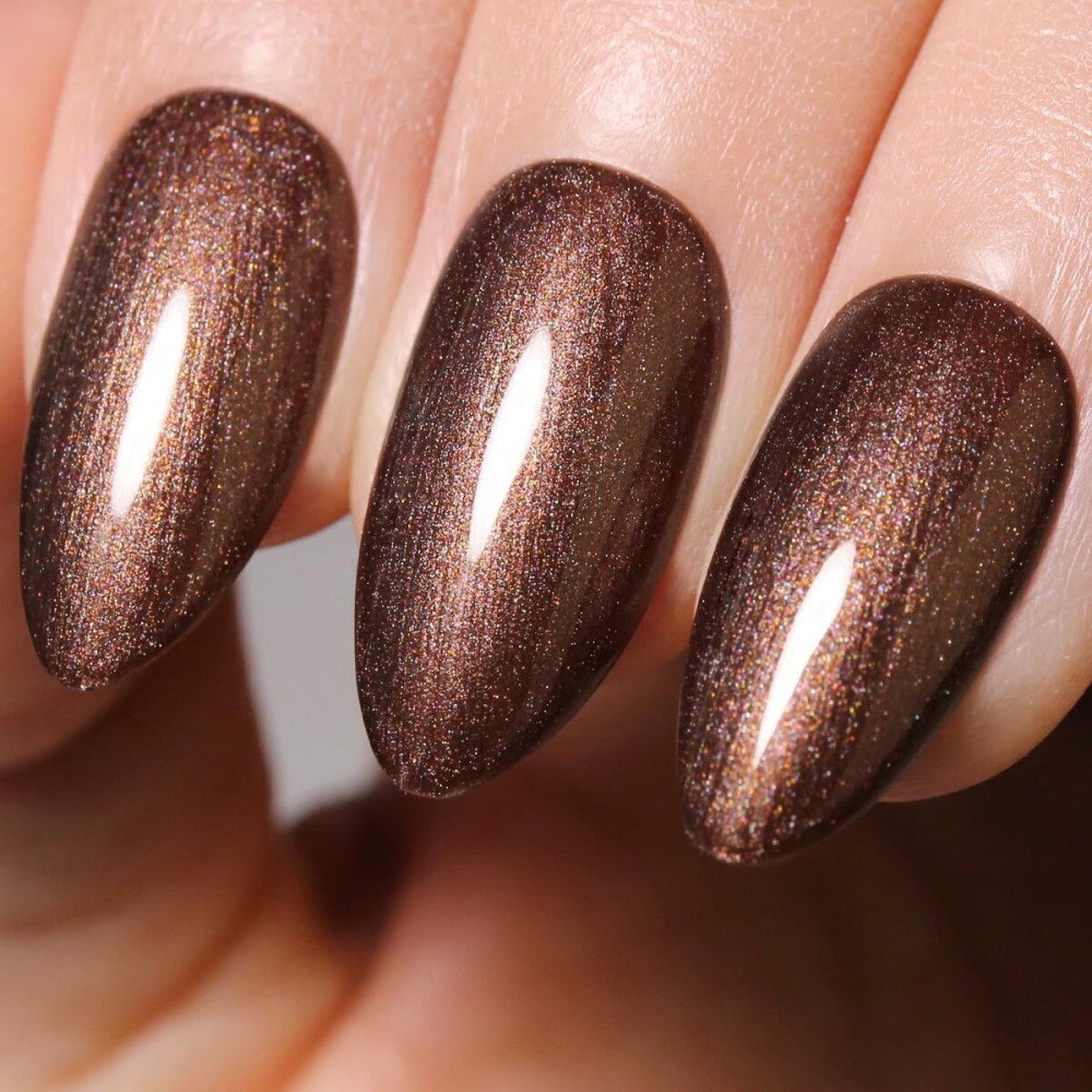 Imtiti Pearl Gel Nail Polish,0.5 Fl Oz Brown Glitter Drawing Gel Polish Shell Thread Shimmer Mermaid Nail Gel Polish Soak Off UV LED for Home DIY Nail Art Manicure Salon