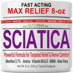 Sciatica Nerve Cream - Maximum Strength Comfort Cream for Feet, Hands, Legs, Toes, Back - Natural Ultra Strength Arnica, MSM, Menthol, Soothing Comfort, Large 8 Oz