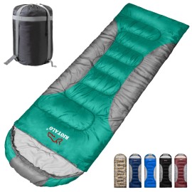 0 Degree Winter Sleeping Bags for Adults Camping -Temp Range (5F - 32F) Portable Waterproof Compression Sack- Cold Weather Sleeping Bags for Big and Tall in Env Hoodie: Hiking Backpacking 4 Season