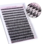 FinyDreamy 40D Lash Clusters 280Pcs Individual Lashes Extensions 8-16mm Volume Cluster Lashes Mix Lengths C Curl 0.07mm Thickness Eyelash Individual Cluster And Apply Under Your Lashes(40D 8-16mm)
