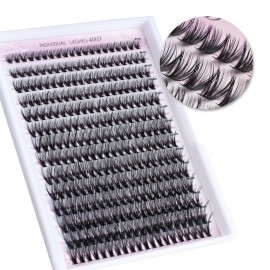 FinyDreamy 40D Lash Clusters 280Pcs Individual Lashes Extensions 8-16mm Volume Cluster Lashes Mix Lengths C Curl 0.07mm Thickness Eyelash Individual Cluster And Apply Under Your Lashes(40D 8-16mm)