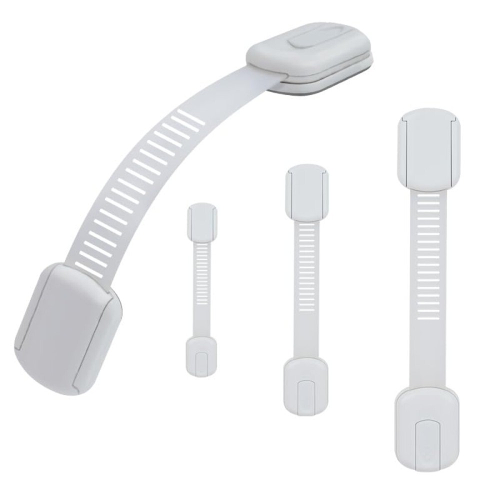 Vkania Child Proof Cabinet Locks - Cabinet Locks Baby Proofing with 3M Adhesives for Refrigerator, Oven, Cupboards, Toilet Seat - Adjustable,Easy Installation,No Drilling (4 Pack)