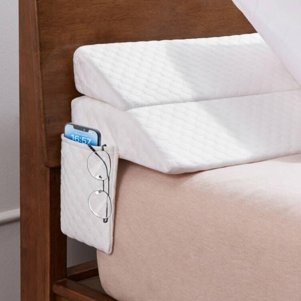 EUHAMS Queen Size Bed Wedge Pillow - Bed Gap Filler Mattress Wedge Headboard Pillow Close The Gap 0-7 Between Your Headboard and Mattress or Wall for Sleeping Backrest Pillow (60x10x6 White)