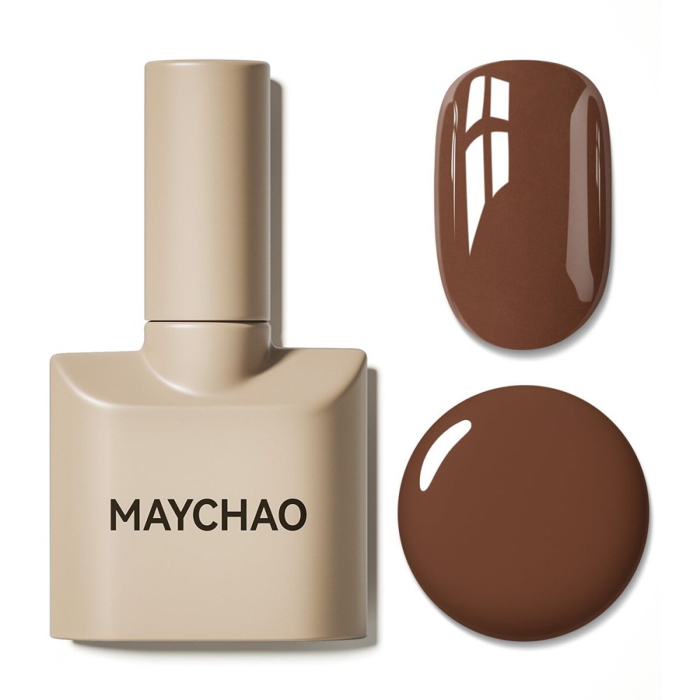 MAYCHAO 15ML Brown Gel Nail Polish 1Pc Brown Gel Polish Soak Off UV LED Nail Polish Nail Art Starter Manicure Salon DIY at Home, 0.5 OZ