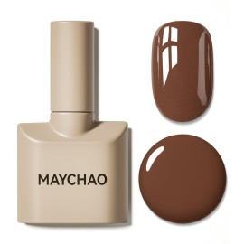 MAYCHAO 15ML Brown Gel Nail Polish 1Pc Brown Gel Polish Soak Off UV LED Nail Polish Nail Art Starter Manicure Salon DIY at Home, 0.5 OZ