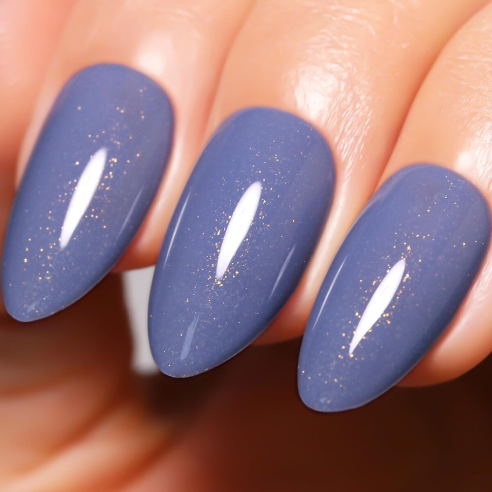 Imtiti Glitter Gel Nail Polish, 0.5 Fl Oz Blue Glitter Gel Polish Soak Off LED U V Gold Shimmer Sparkle Nail Gel Polish DIY Nail Art Starter Manicure Salon Gel Nail Polish Kit