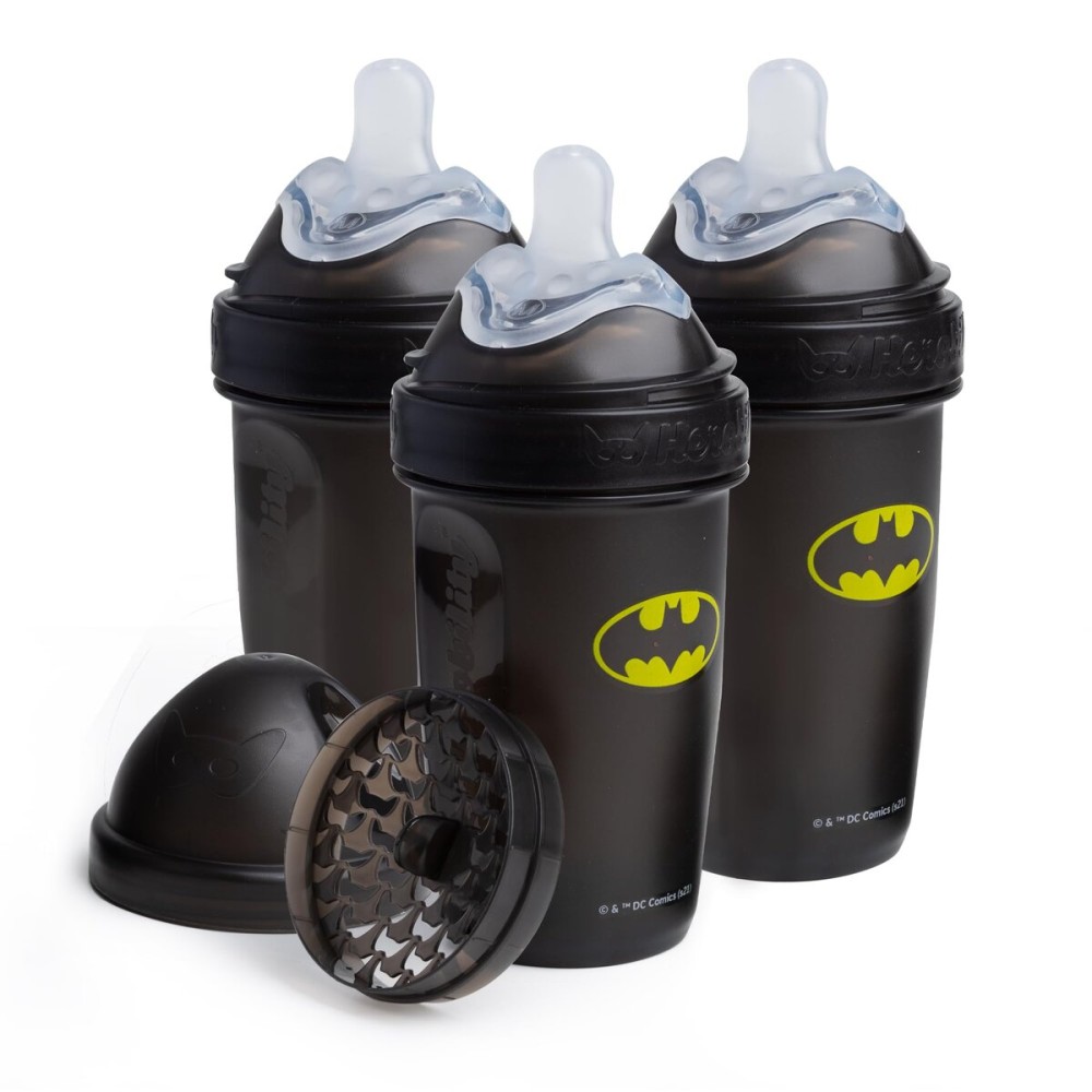 Batman DC Comics - Herobility Double Anti-Colic Baby Bottles - 8.5 fl oz/240ml - 3-Pack