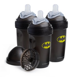 Batman DC Comics - Herobility Double Anti-Colic Baby Bottles - 8.5 fl oz/240ml - 3-Pack